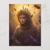 De beschermer van de Honey Bee Blond Woman Briefkaart (Voorkant)
