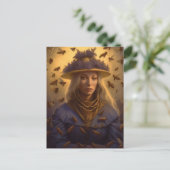 De beschermer van de Honey Bee Blond Woman Briefkaart (Staand voorkant)