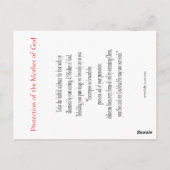 De bescherming van de Moeder van God Prayer Kaart (Achterkant)