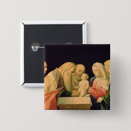 De beschikking vierkante button 5,1 cm (Voorkant /achterkant)