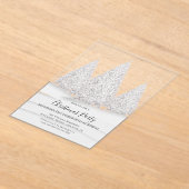 De besneeuwde winterse kerstscène van Silver Tree Acryl Uitnodigingen (Laagn)