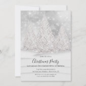 De besneeuwde winterse kerstscène van Silver Tree Kaart (Voorkant)