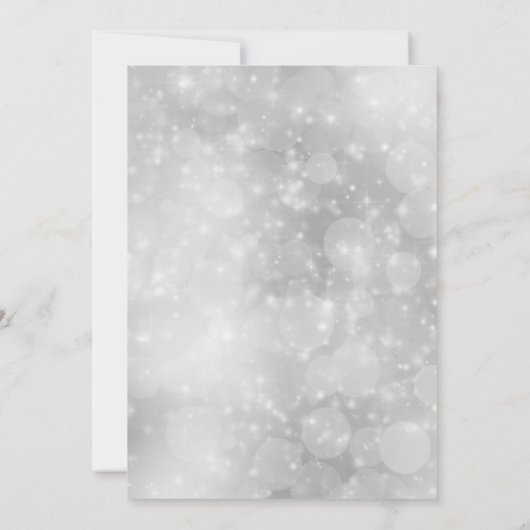 De besneeuwde winterse kerstscène van Silver Tree Kaart (Achterkant)