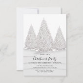 De besneeuwde winterse kerstscène van Silver Tree Kaart (Voorkant)