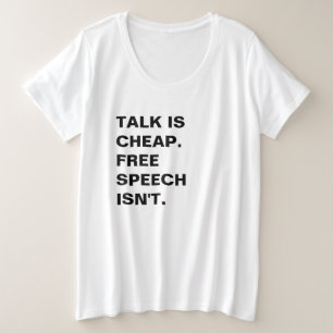 De bespreking is Goedkoop.  De vrije Toespraak is Grote Maat T-shirt