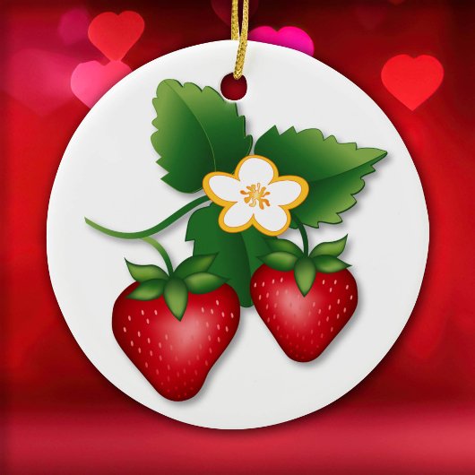 De Bessie Aardbei Keramisch Ornament