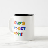 De best-meest populaire superheldere kleuren ter w tweekleurige koffiemok (Voorkant links)