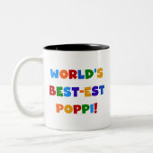 De best-meest populaire superheldere kleuren ter w tweekleurige koffiemok (Links)