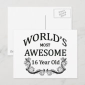 De beste 16-jarige ter wereld briefkaart (Voorkant / Achterkant)