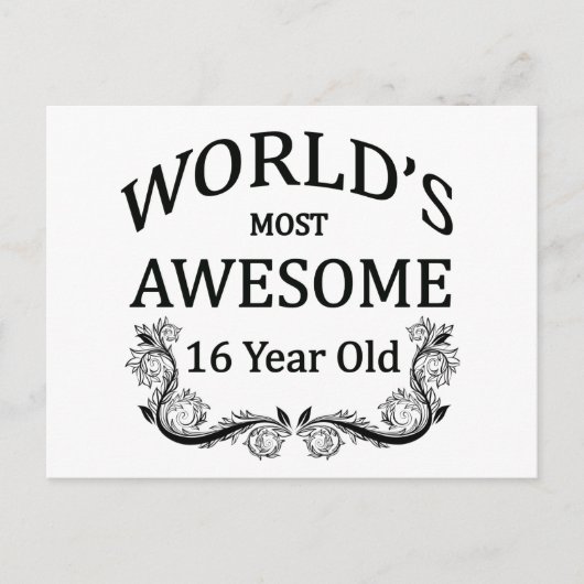 De beste 16-jarige ter wereld briefkaart (Voorkant)
