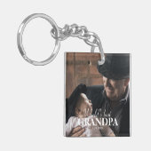 De beste aanpasbare foto van opa op wereldschaal U Sleutelhanger (Voorkant Links)