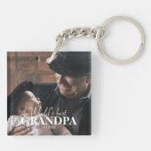 De beste aanpasbare foto van opa op wereldschaal U Sleutelhanger (Achterkant)