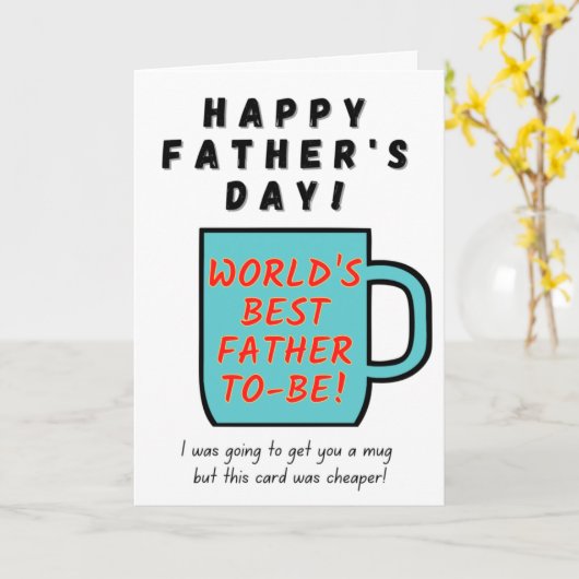 De beste aanstaande vader ter wereld - Vaderdag Ka Kaart (Gele Bloem)