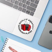 De beste accordeonspeler ter wereld grappig sticker (Laptop met iPhone)