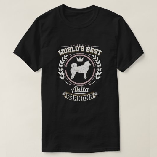 De beste Akita Grandma Granddog ter wereld T-shirt (Design voorkant)