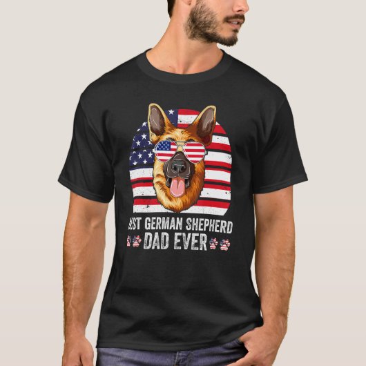 De beste Amerikaanse vlag van Shepherd Dad Ever Do T-shirt (Voorkant)