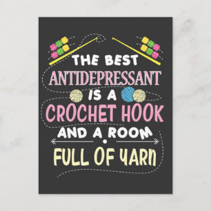 De beste antidepressivum Funny Crochet Hook Briefkaart