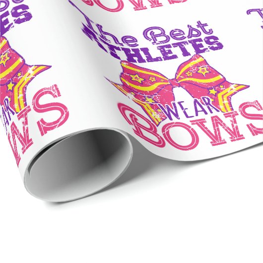 De beste atleten Draag bogen schattig cheerleading Cadeaupapier (Rol Hoek)