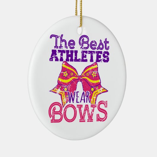 De beste atleten Draag bogen schattig cheerleading Keramisch Ornament (Rechts)