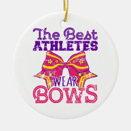 De beste atleten Draag bogen schattig cheerleading Keramisch Ornament