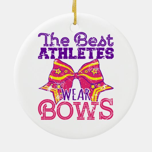 De beste atleten Draag bogen schattig cheerleading Keramisch Ornament (Achterkant)