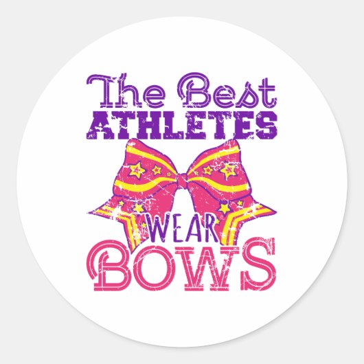 De beste atleten Draag bogen schattig cheerleading Ronde Sticker (Voorkant)