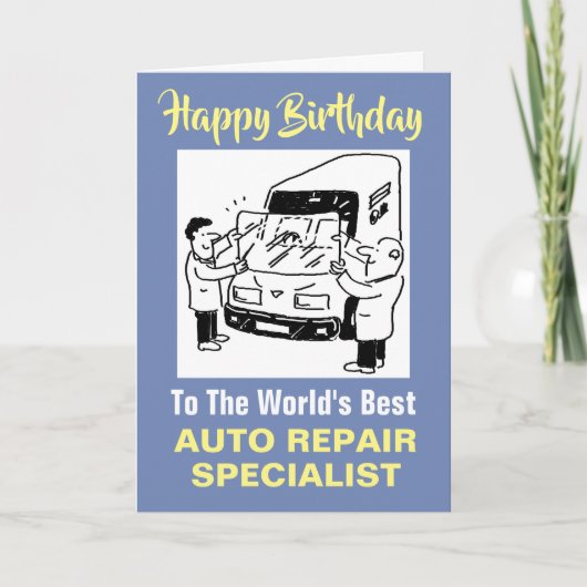 De beste auto reparatie specialist ter wereld kaart (Voorkant)