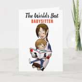 De beste Babysitter ter wereld Bedankkaart (Voorkant)