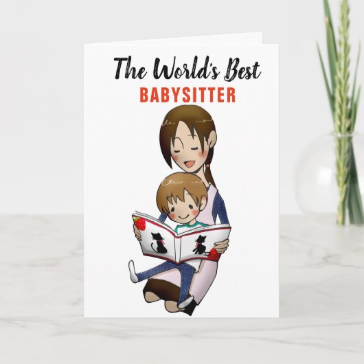 De beste Babysitter ter wereld Bedankkaart (Voorkant)