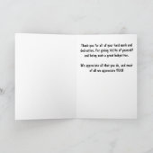 De beste Babysitter ter wereld Bedankkaart (Binnen)