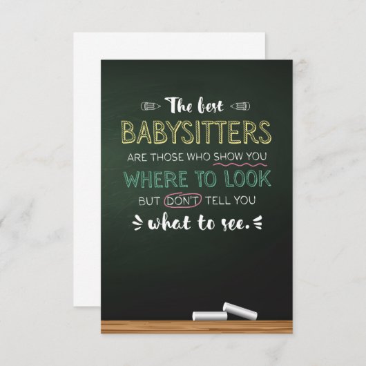 De beste babysitters bedankkaart (Voorkant / Achterkant)