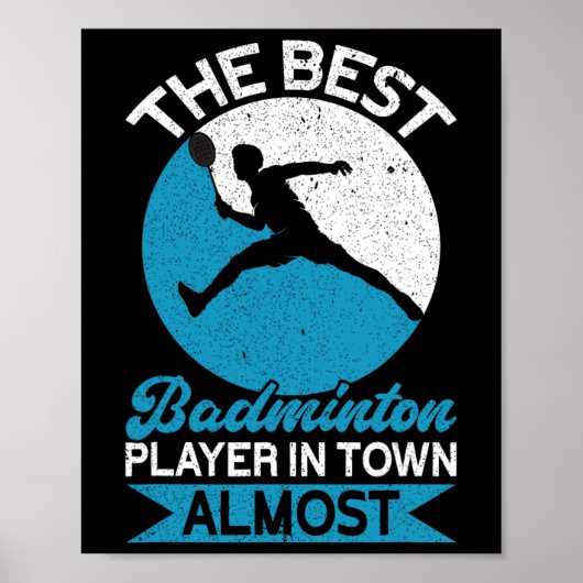 De beste badmintonspeler in de stad bijna grappig poster (Voorkant)