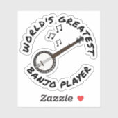 De beste banjospeler ter wereld, banjospeler Funny Sticker (Vel)