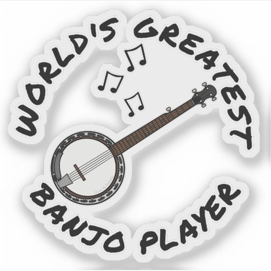 De beste banjospeler ter wereld, banjospeler Funny Sticker (Voorkant)