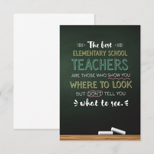 De beste basisschoolleraren bedankkaart (Voorkant / Achterkant)