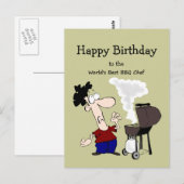 De beste BBQ Chef Fun Quote Birthday Greeting Briefkaart (Voorkant / Achterkant)