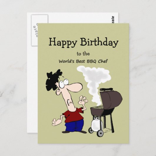 De beste BBQ Chef Fun Quote Birthday Greeting Briefkaart (Voorkant / Achterkant)