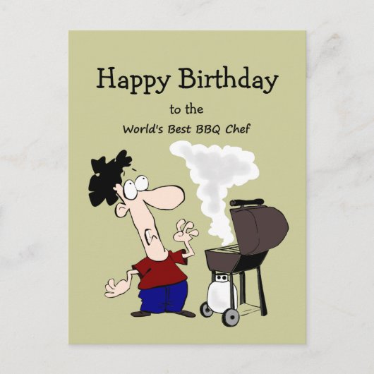 De beste BBQ Chef Fun Quote Birthday Greeting Briefkaart (Voorkant)