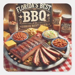 De beste BBQ van Florida Vierkante Sticker