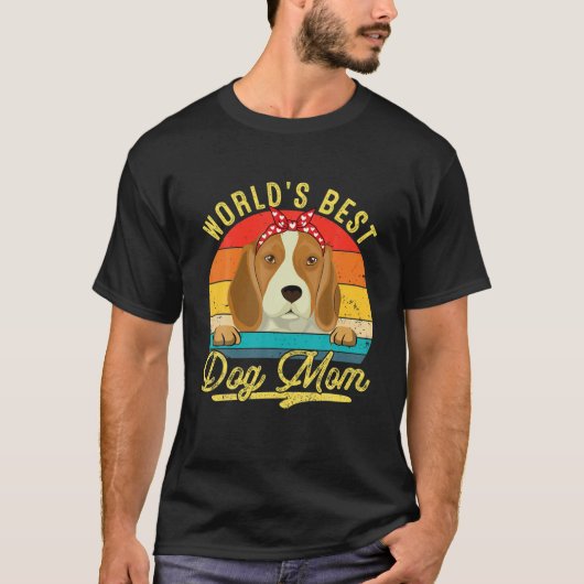 De beste Beagle Dog Mam Retro Moederdag T-shirt (Voorkant)