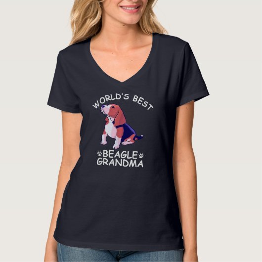 De beste Beagle Grandma Funny Granddog Dog Lov T-shirt (Voorkant)