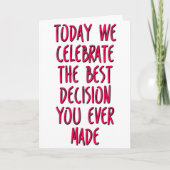 De beste beslissing die je ooit hebt gemaakt, grap kaart (Voorkant)