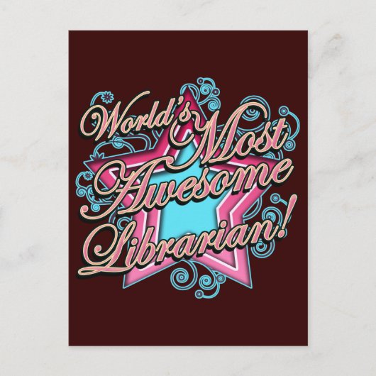 De beste bibliothecaris ter wereld briefkaart (Voorkant)