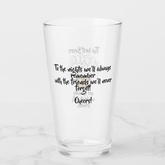 "De beste bieren zijn met vrienden" Bier Glas (Achterkant)