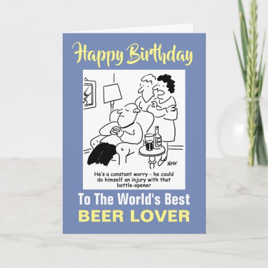 De beste bierliefhebber ter wereld - Happy Birthda Kaart (Voorkant)