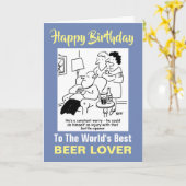 De beste bierliefhebber ter wereld - Happy Birthda Kaart (Gele Bloem)