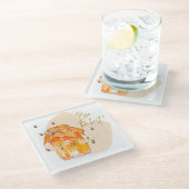 de beste bij glazen onderzetter (Schuin)