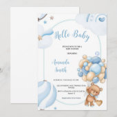 DE BESTE BLAUW, BRUIN EN BEER HALLO BABY KAART (Voorkant / Achterkant)