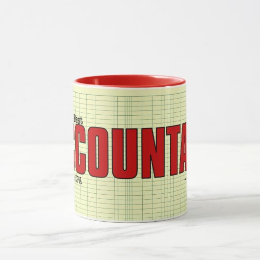 De beste boekhouder ter wereld met naam en grootbo mok (Midden)