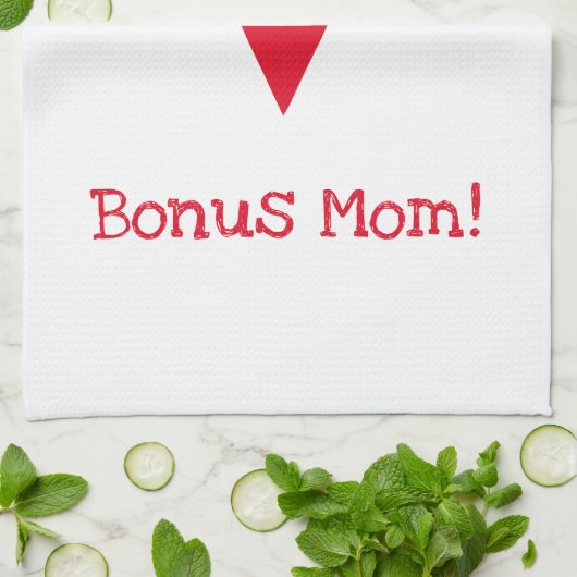 De beste Bonus mama ter wereld. | Rode Moederdag Theedoek (Gevouwen)